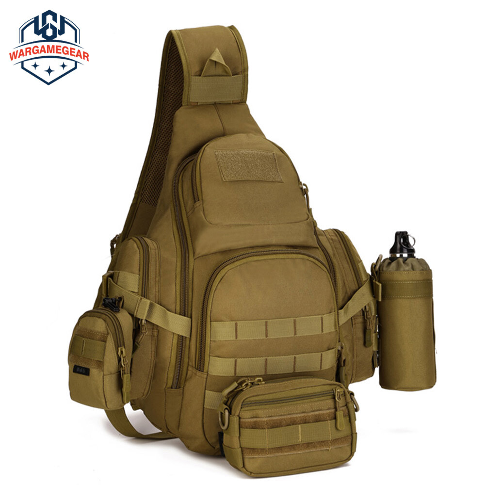 Tactical Military Sling Chest Pack Crossbody MOLLE Travel hiking Caming Camo Bag