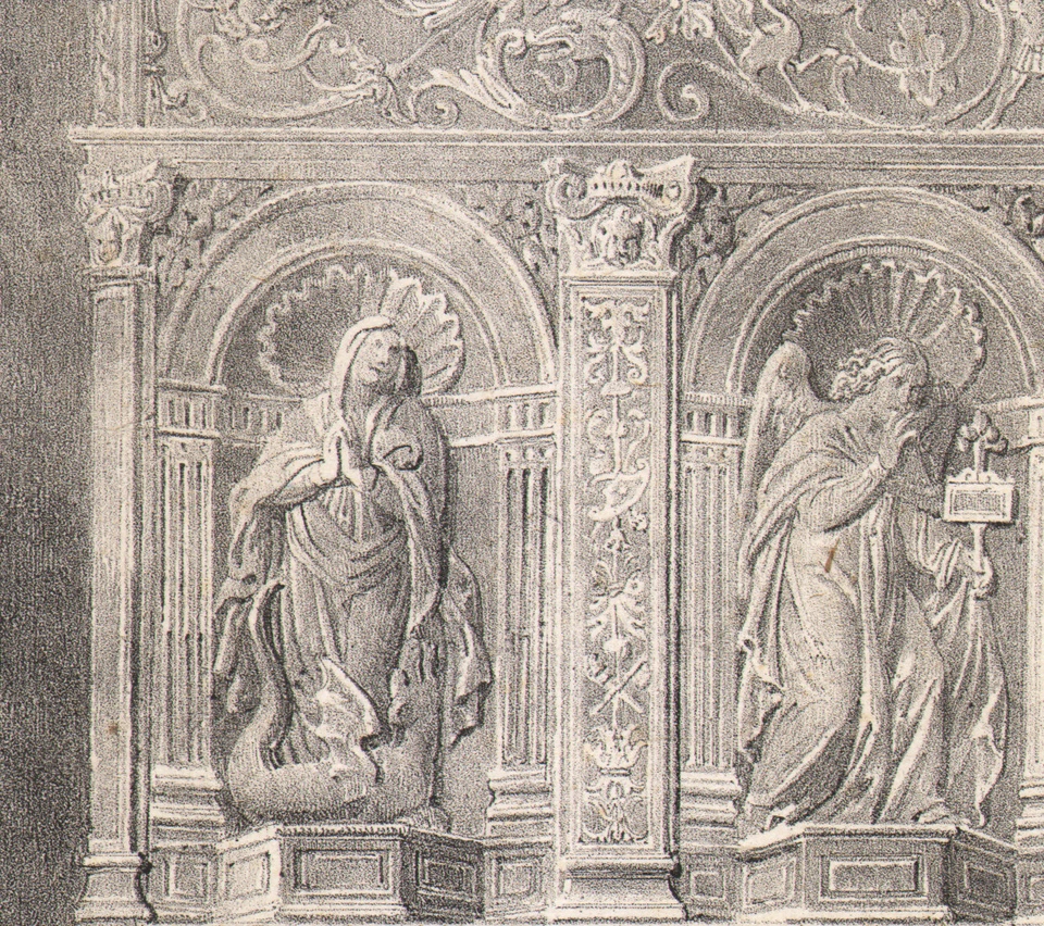 1825 Grande lithographie Guillemette d'Assy Cheminée de la chambre Fragonard - Photo 3/4