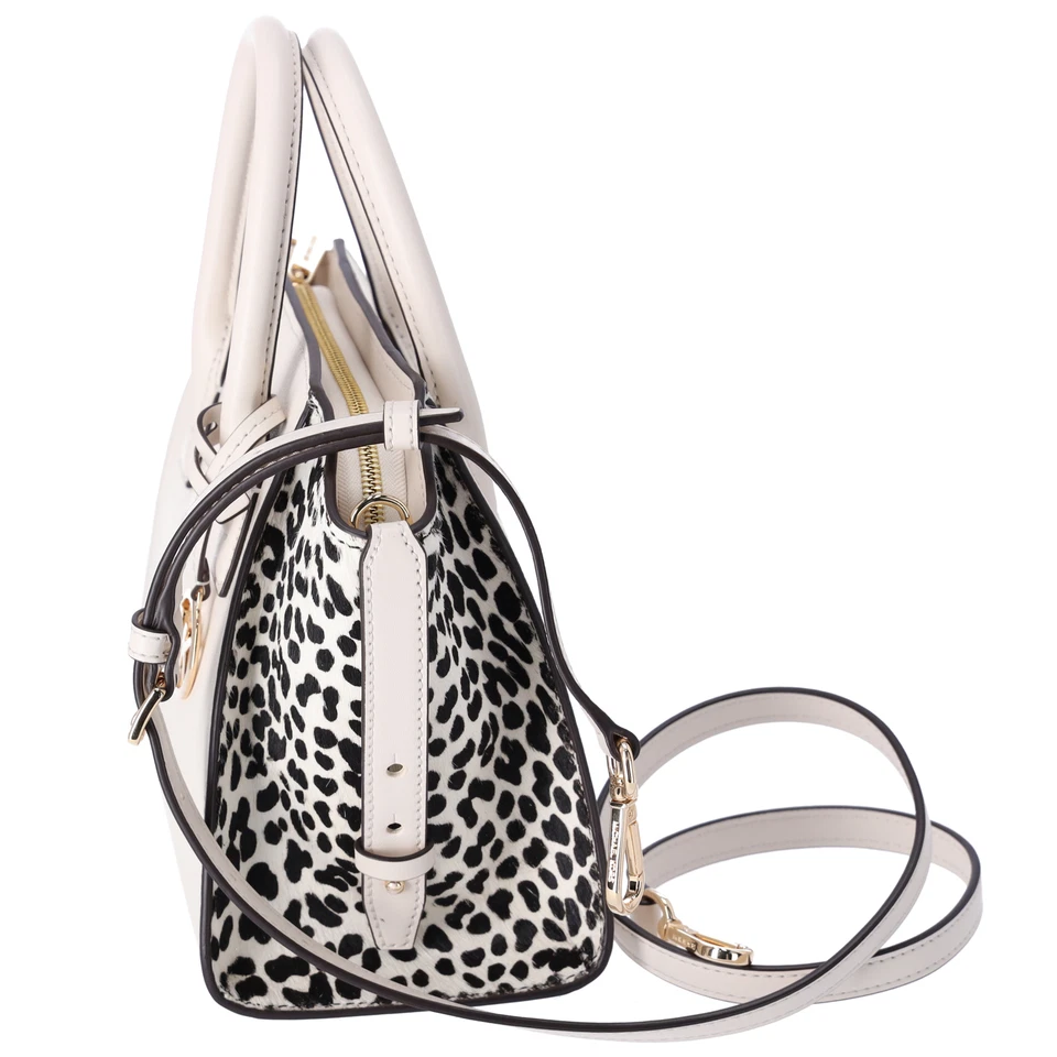 Bolso Michael Kors Avril Pequeño Cuero Estampado Guepardo Cabello de Becerro Crema Clara Foto 2 de 4