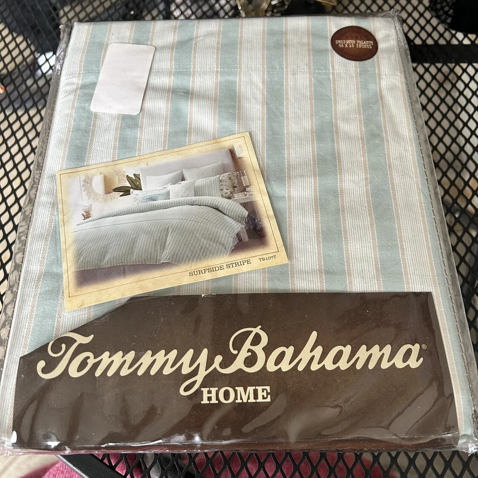 Cortinas y cenefa Tommy Bahama Home Pole Top 84 X 84 86x15 Surfside Foto 3 de 4