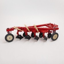 ERTL Vintage Cultivator Trailer Farm Implement Tiller Red Made in USA 12.5" Long