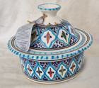 Pottery Slama Tunisian Hand Painted Tagine with spare lid - approx 11cm diameter