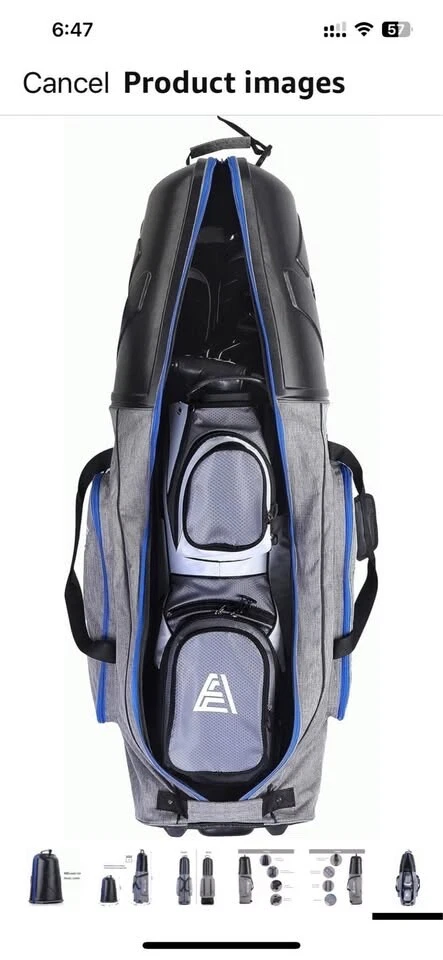 Bolsa de golf ASK ECHO con ruedas - caja abierta usada Foto 2 de 4