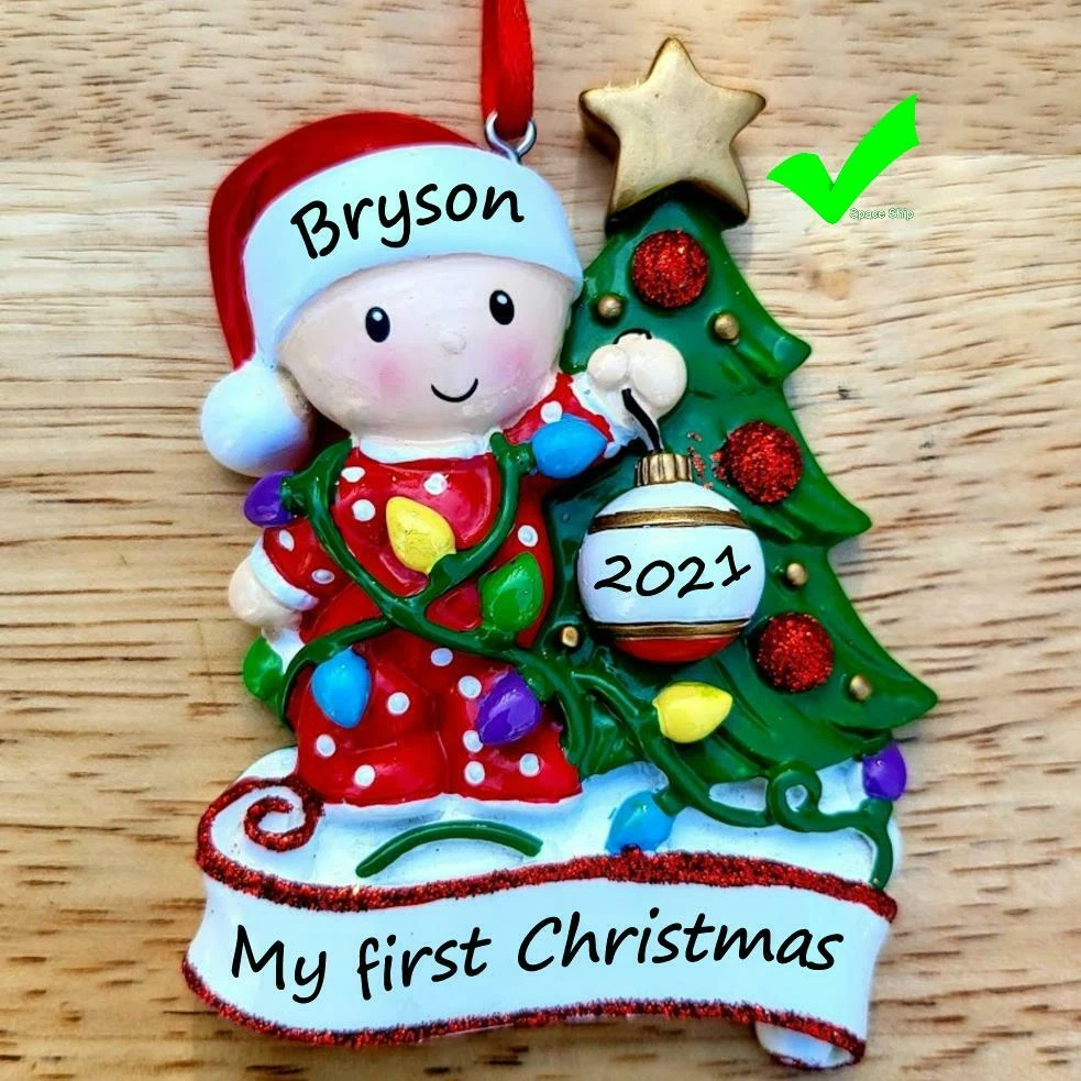 Personalized ornaments for baby's first christmas online