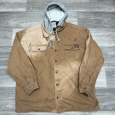 Vintage Dickies Hoodie Jacket Mens 2XL Brown Gray FullZip Work