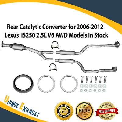 Rear Catalytic Converter for 2006-2012 Lexus IS250 2.5L V6 AWD Models In Stock
