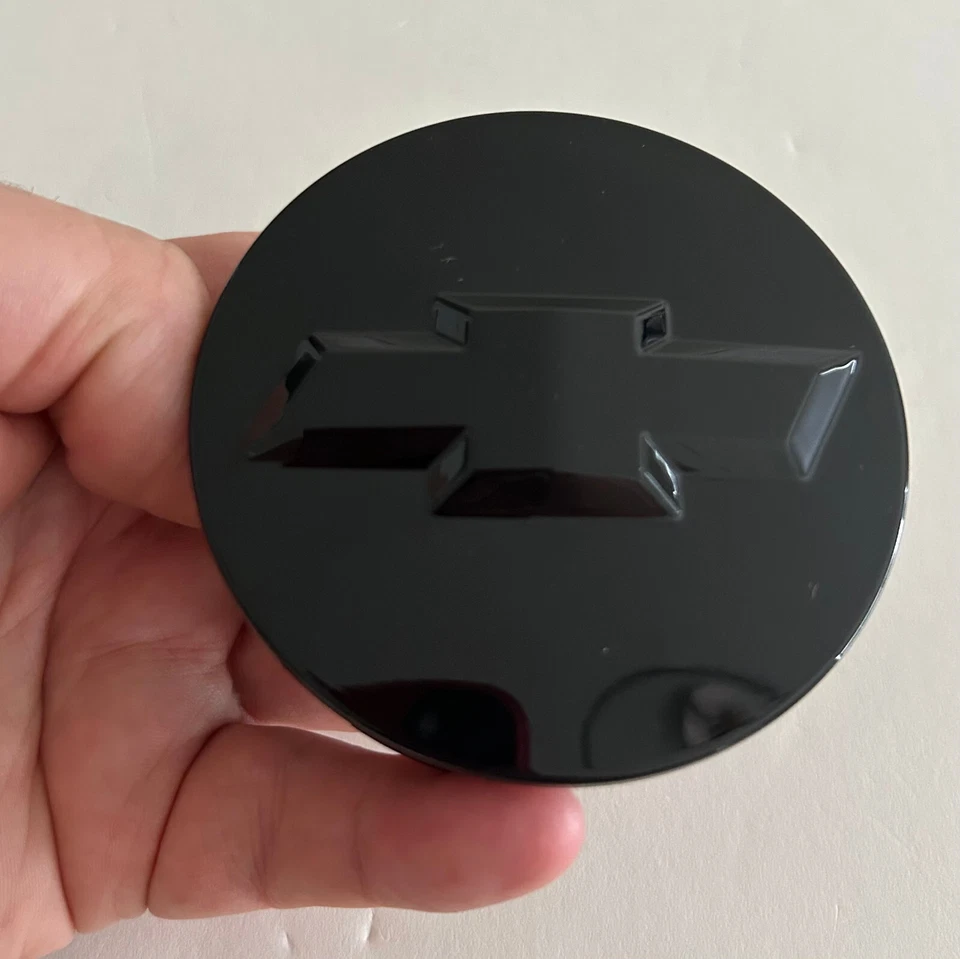 Emblema preto brilhante Chevy Wheel Center 4 tampas preto para Chevrolet Silverado Tahoe - Imagem 3 de 3