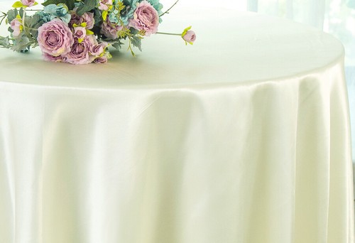 Wedding Linens Inc. 132" Heavy Duty Satin Round Tablecloths - Picture 3 of 43