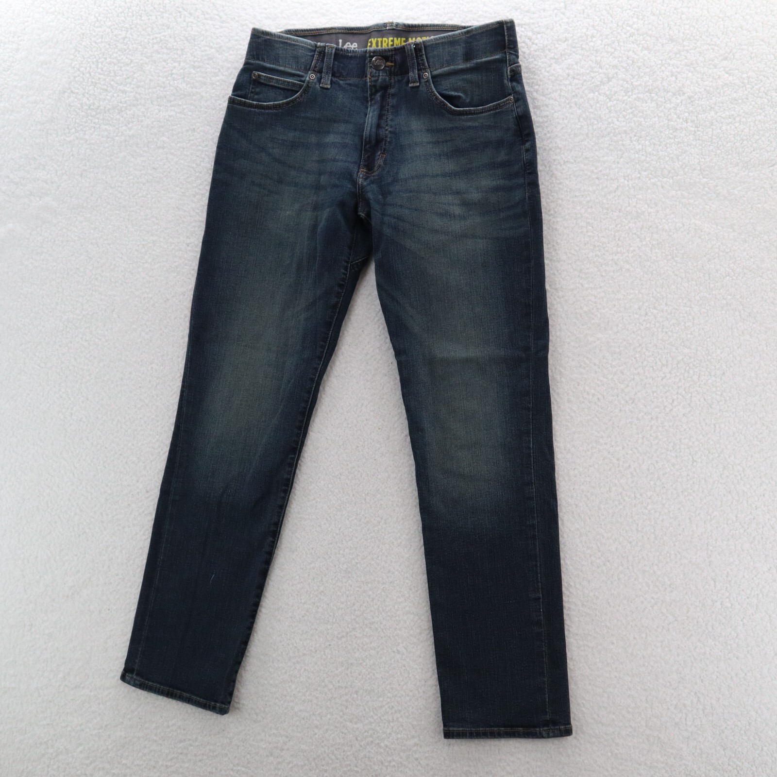 Lee Jeans Men 32x32 Dark Wash Blue Straight Fit Tapered Denim