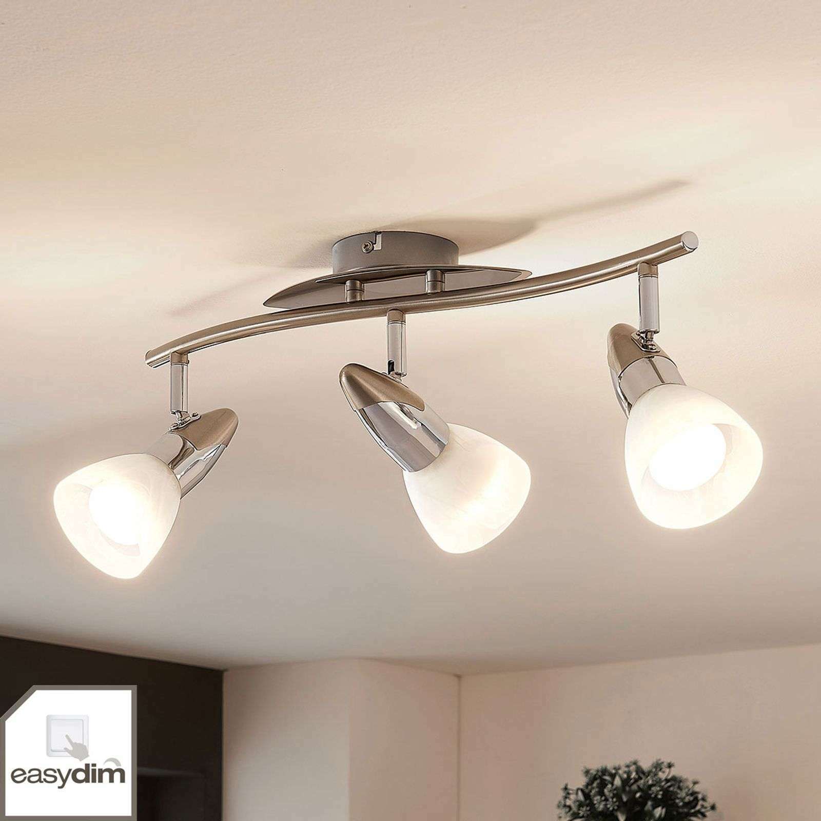 LED Deckenleuchte Cora dreiflammig Easydim verstellbar Glas dimmbar LED Deckenleuchte Cora dreiflammig Easydim verstellbar Glas dimmbar