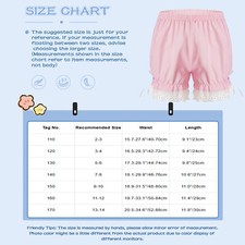 Kids Girls Shorts Lace Undershorts Victorian Bloomers Steampunk Short Pants