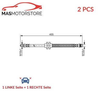 BREMSSCHLAUCH BREMSLEITUNG PAAR VORNE BOSCH 1 987 476 126 2PCS P NEU