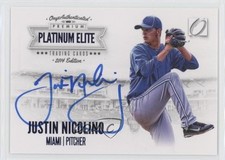 2014 Onyx Platinum Elite Blue Auto 98/200 Justin Nicolino #PE-JN Auto 0d3m