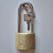 Burg W&auml;chter Magno 400 E Vorh&auml;ngeschloss HB 50/80 gleichschlie&szlig;end Messing NEU