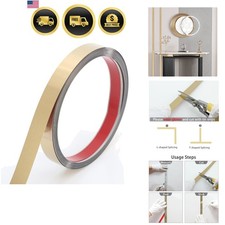 Peel And Stick Metal Molding Trim Self-adhesive Stainless Steel For Wall Fi...