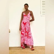 NWT FARM RIO Octocool Abstract Print Wrap Front Maxi Dress - Small