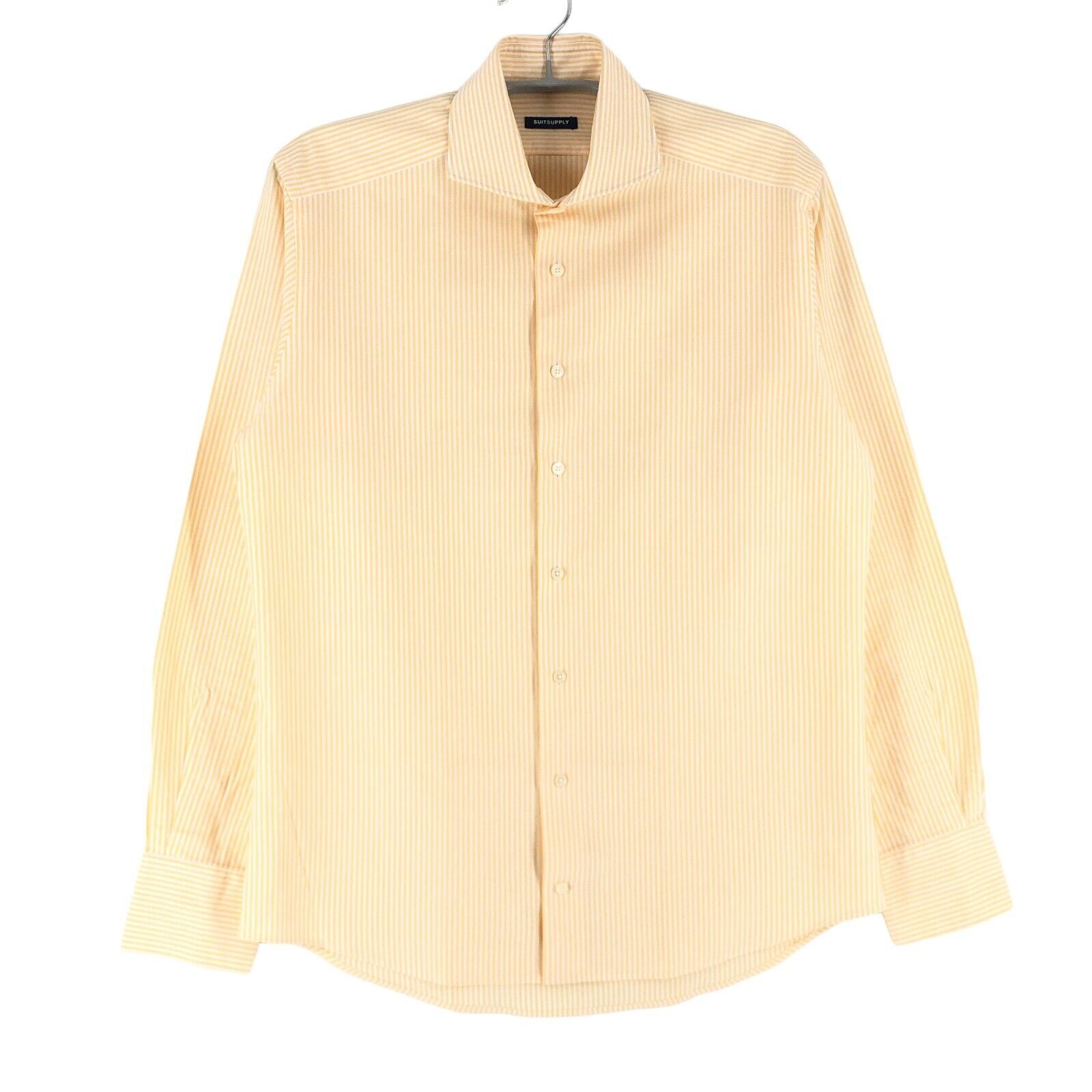 Camisa Formal De Rayas Amarilla De Algodón Slim Fit SUITSUPPLY Talla 40 - 15 3/4