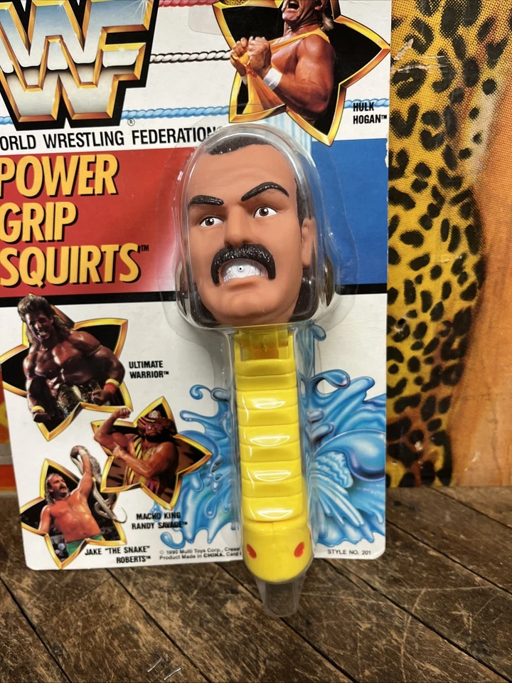 FIGURA DE COLECCIÓN 1990 WWF POWER GRIP CHORROS JAKE LA SERPIENTE ROBERTS WCW HASBRO LJN Foto 3 de 4