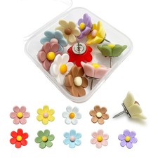 Flower Push Pins 10 Pack Colorful Floral Thumbtacks for Cork  Boards