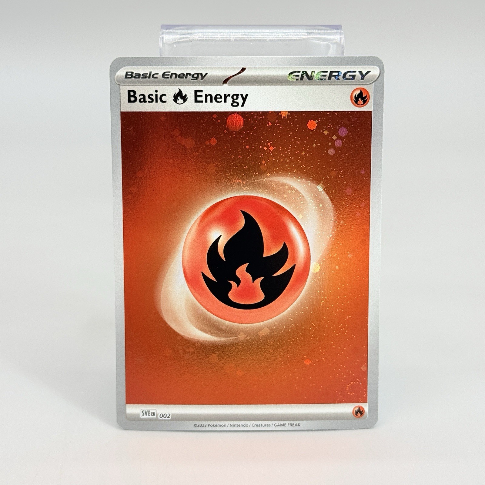 Fire Energy Cosmo Holo 2+ Swirls SVE Scarlet Violet Pokemon Card NM