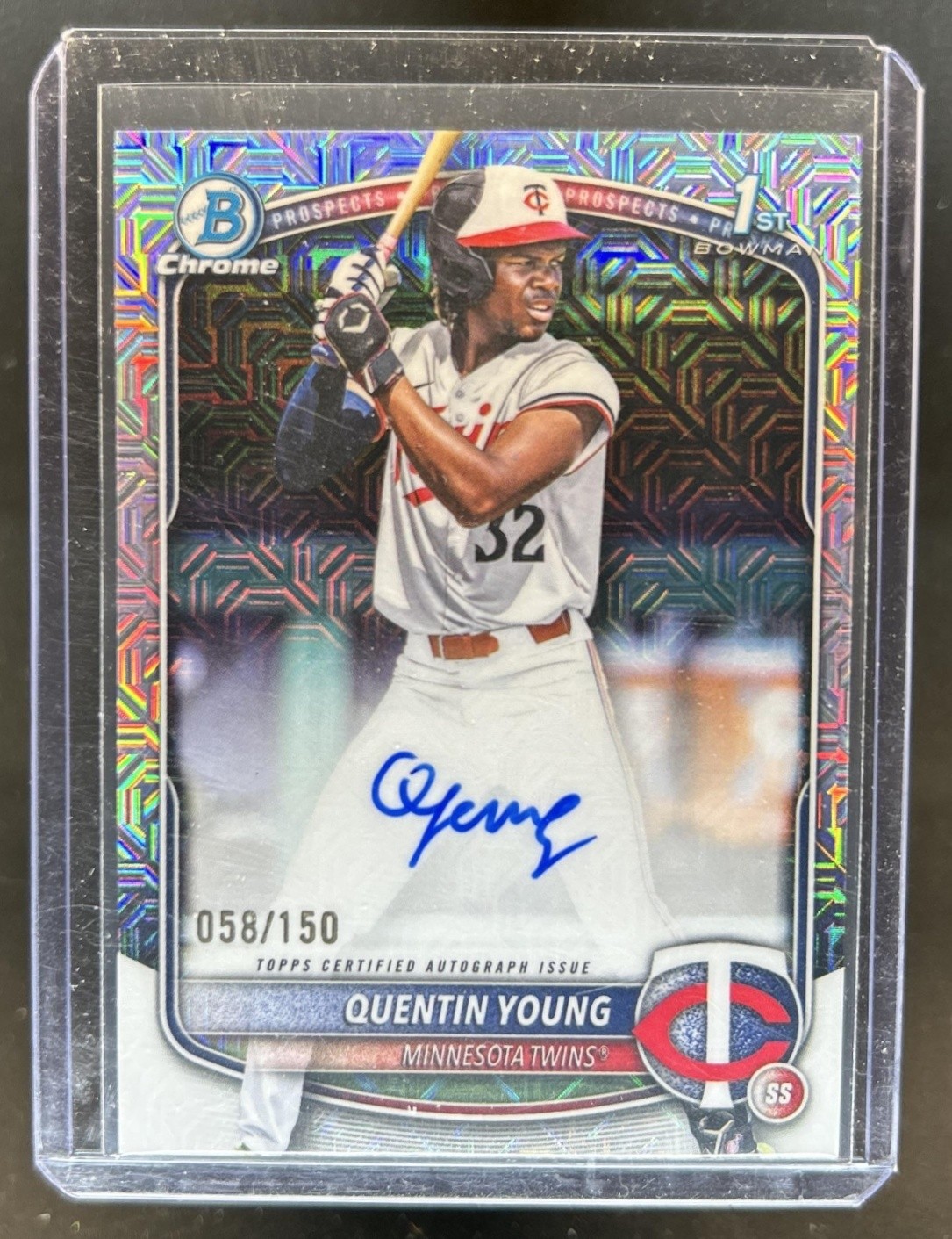 2025 Bowman Draft Quentin Young Chrome Auto HTA Choice Refractor 1st #/150 Twins