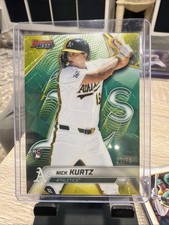 2025 Bowman’s Best NICK KURTZ #42 YELLOW LAZER REFRACTOR RC /75