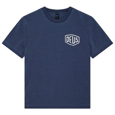 Deus Ex Machina Shield Garment Dyed Tee - Mechanic Blue