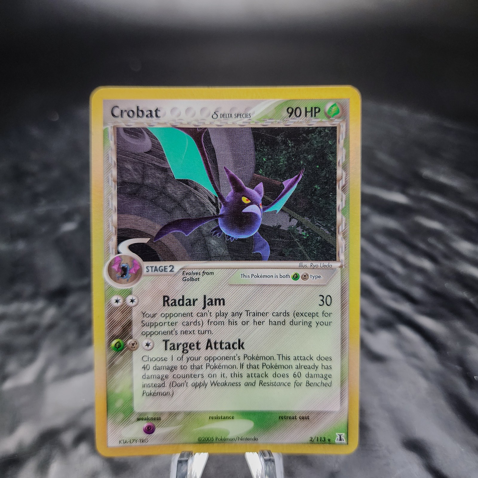 Crobat ex (Delta) 2/113 Holo Rare EX Delta Species Psychic Metal Pokemon TCG✨