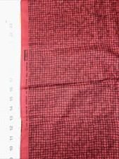 Checked Maroon Black Debbie Mumm SSI Cotton Fabric 1/2 Yard 18 X 44  
