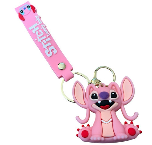 Stitch & Lilo Angel Pink Lovely Baby Mini Keychain Key Ring Wristlet New