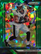 2018 Panini Prizm Zach Ertz #41 Green Cracked Ice /75