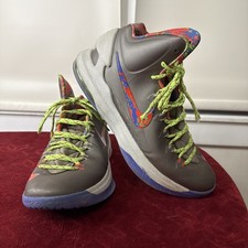 Zapatos de baloncesto para hombre Nike KD 5 'Splatter' gris/verde/violeta fuerza/carmesí EE. UU. 9