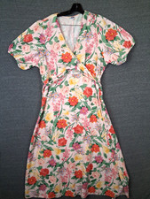 Old Navy Dress 2XL Pink Floral Linen Blend Wrap Maxi Boho Cottage Core Prairie