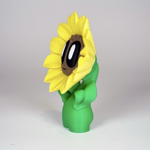 3D Printed Cute Sunflower Figurine with Removable Pot – Kawaii Plant Blob Lab - Picture 4 of 13