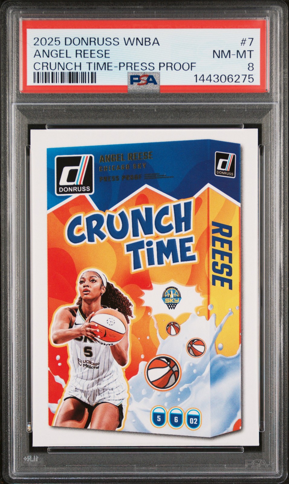 2025 PANINI DONRUSS WNBA CRUNCH TIME PRESS PROOF #7 ANGEL REESE PSA 8