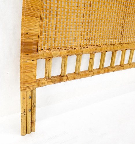 Mid-Century Modern Rounded Shape Rattan Cane Headboard Bed Mint! - Picture 11 of 11