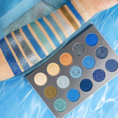 Afflano Blue Eyeshadow Palette Matte Shimmer, Palette-Space 