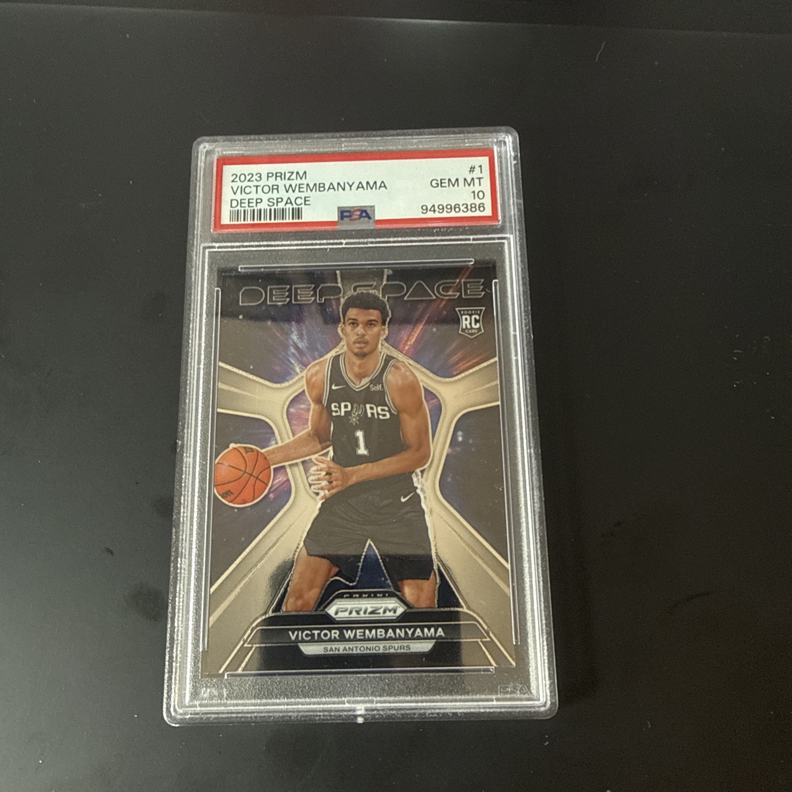 2023-24 Panini Prizm Victor Wembanyama Deep Space RC Rookie #1 Spurs PSA 10 view 5