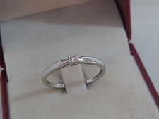 Bague - 9 carats Or blanc - Diamant 0,15 carats