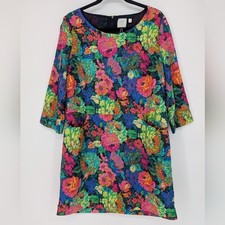 Anthropologie HD in Paris Tropicalist Shift Dress | M | Multicolor Floral Summer