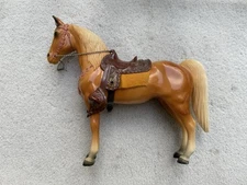 Vintage Breyer Clock Western Horse #57 DARK Palomino Glossy Snap Saddle 1950s