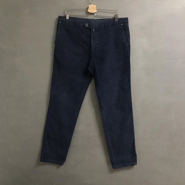 Men Kiton Trousers Navy Cotton 40 / XXL / 54