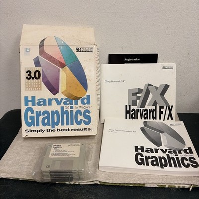 Harvard Graphics 3.0 for Windows - Vintage  Software Box SPC 1994