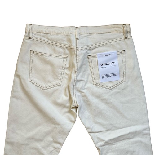 FRAME Le Slouch Low Rise Straight Jeans Ecru Women’s Size 30 NWT - Picture 7 of 8