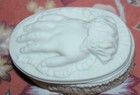 ANTIQUE VICTORIAN Parian Ware HAND Trinket Box LOT AP