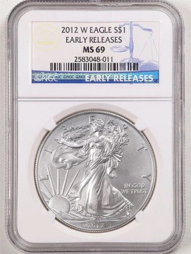 2012-W 1oz Burnished American Eagle MS69 NGC 2583048-011 Early Releases