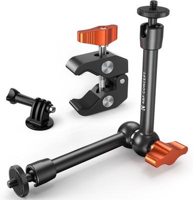 K&F CONCEPT Magic Arm Clamp Kit w/ Tripod Mount Adapter for Gopro LED Microphone