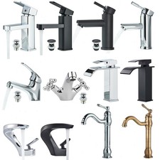Cloakroom Basin Mixer Tap Waterfall Bathroom Sink Mono Single Lever Fixing Kits