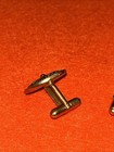 Vintage Anson Cufflinks  Torpedo Fastener Gold Tone Round Art Deco Design — photo 3