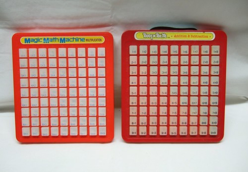 2 Vintage Magic Math Boards Maschine Multiplikation Addition & Subtraktion